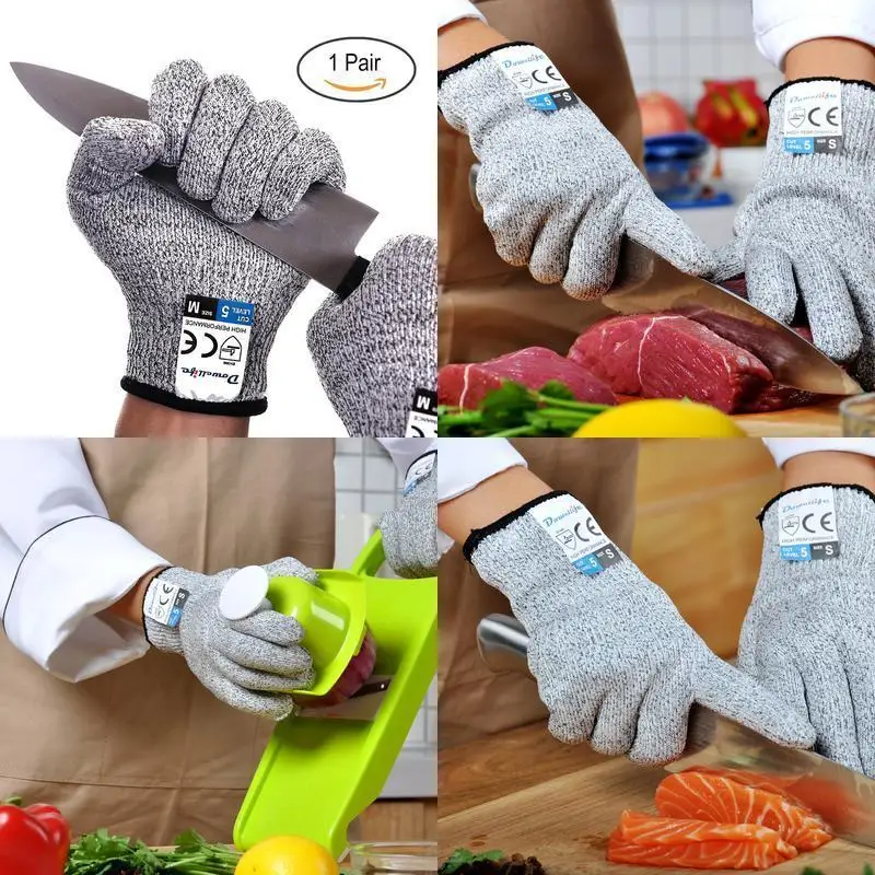 Стойкие к порезу перчатки анти режущие пищевой уровень 5 кухонная защита мясника
