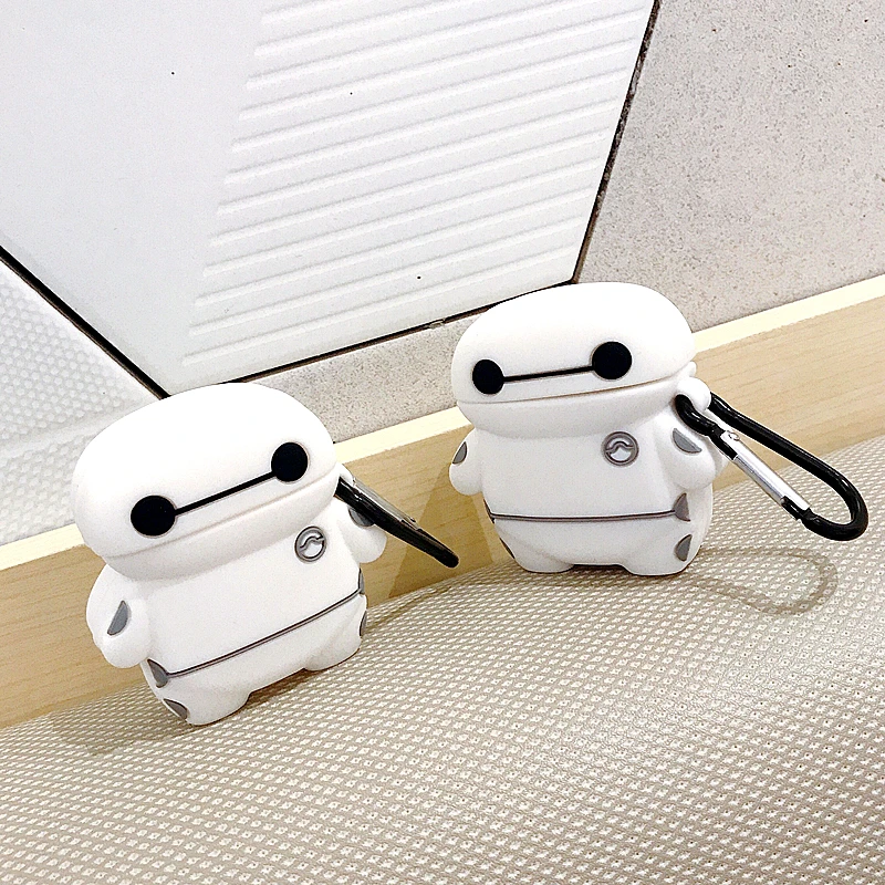 3D мультфильм большой герой 6 милый Baymax чехол для Air pods 1 2 Чехол для Apple Беспроводная bluetooth-гарнитура Airpods Силиконовые чехлы Funda