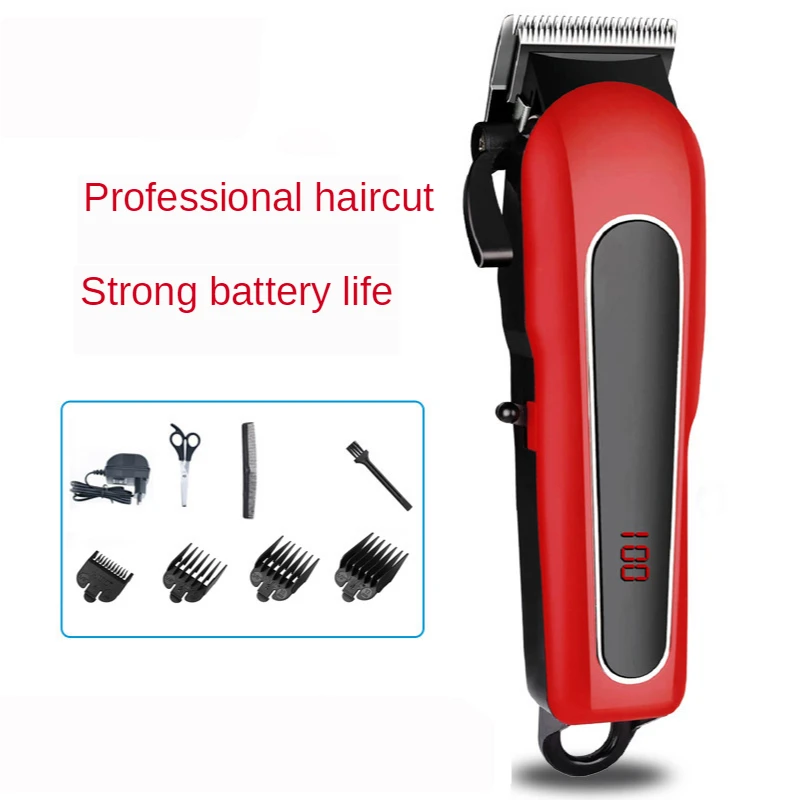 Электрическая Беспроводная Машинка для стрижки волос профессиональный цифровой