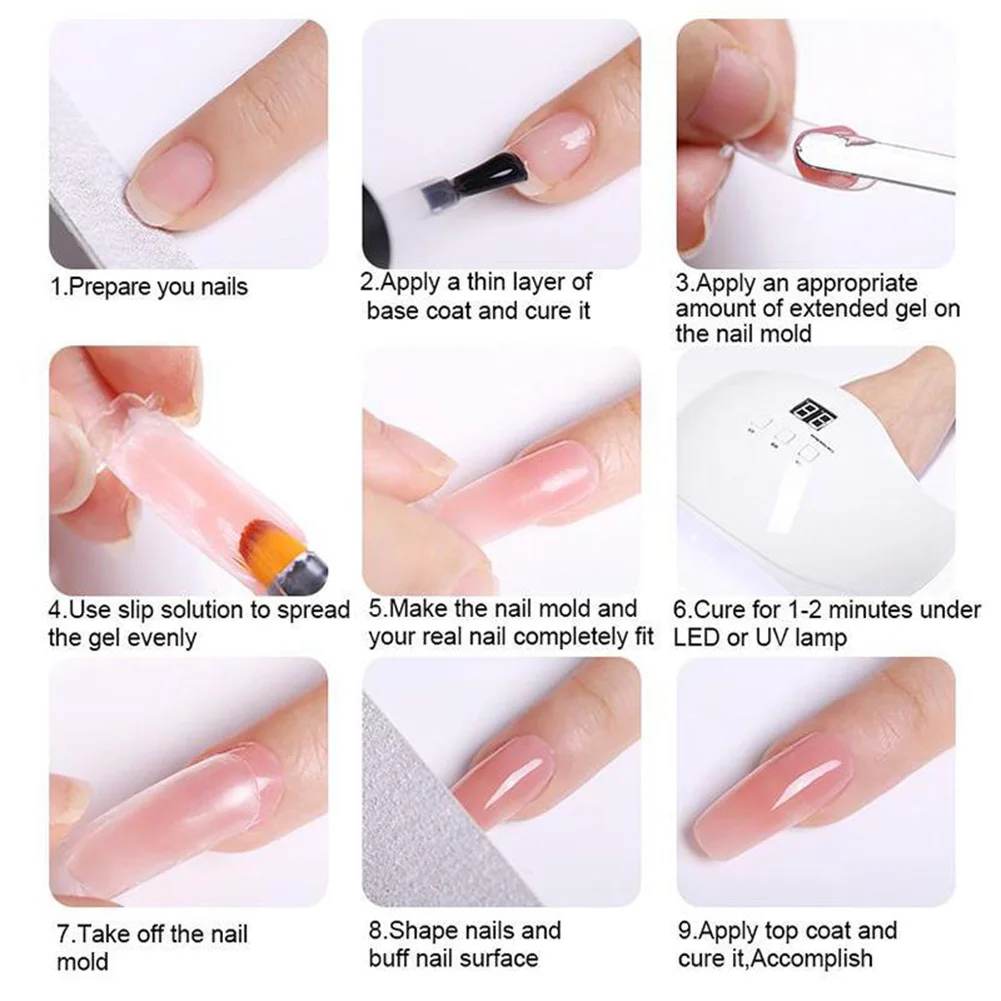 

Poly Nail Gel Kit Nail Extension Glitter Gel Nail Gel UV Building Jelly Gel Polish Enhancement Manicure Set