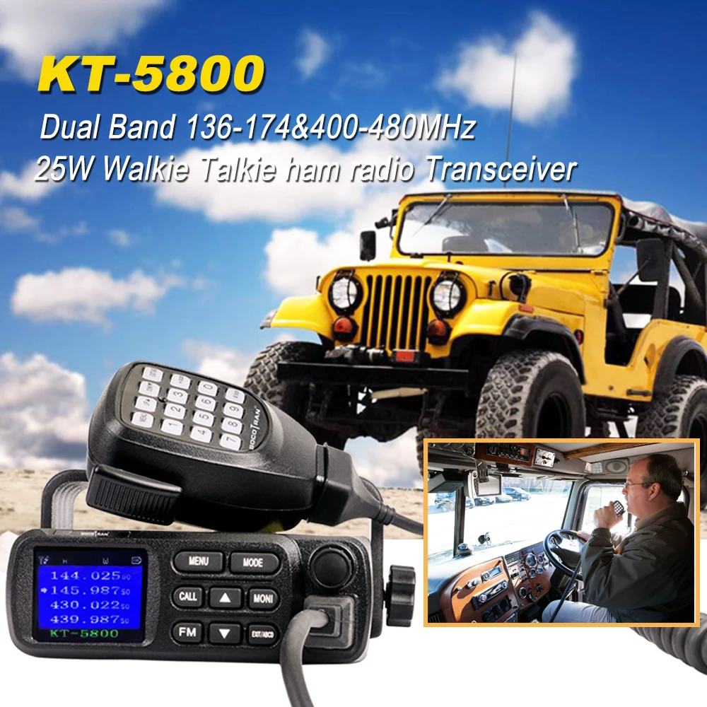 Socotran KT-5800 12/24V Truck Mini Car Radio UV Dual Band 136-174&400-480MHz KT5800 25W Walkie Talkie ham radio Transceiver