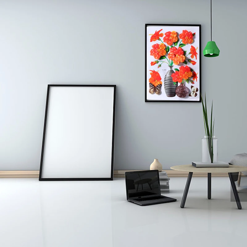 

3D Wall Stickers Decorative Self-Adhesive Floral & Vase Decor Wall Decal for DIY Room Home AA