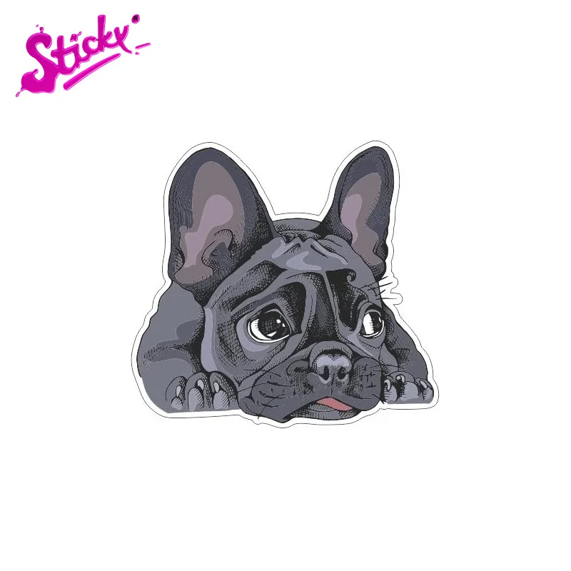 Клейкая наклейка с рисунком французского бульдога аниме автомобильная декор для