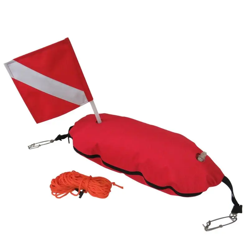 

Nylon Torpedo Buoy Float Flag Below Diver Scuba Diving Spearfishing Free Dive Sign with 25m Line Ropes fishing