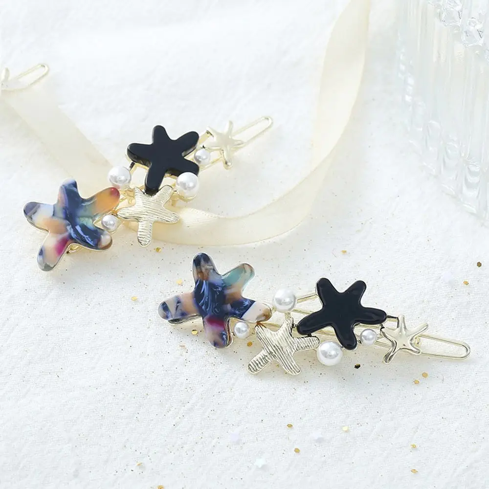 

1 Pcs Korea New Hairpin Acetate Plate Jewelry Five-pointed Star Metal Hairpin Starfish Hairpin Accessories Beauty Styling Tools
