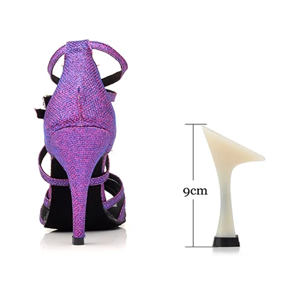 9cm SHOYDANC/фиолетовые женские туфли для танцев на высоком каблуке; Обувь для бальных танцев; обувь для выступлений на мягкой подошве; вечерние туфли для танцев - Цвет: 9cm