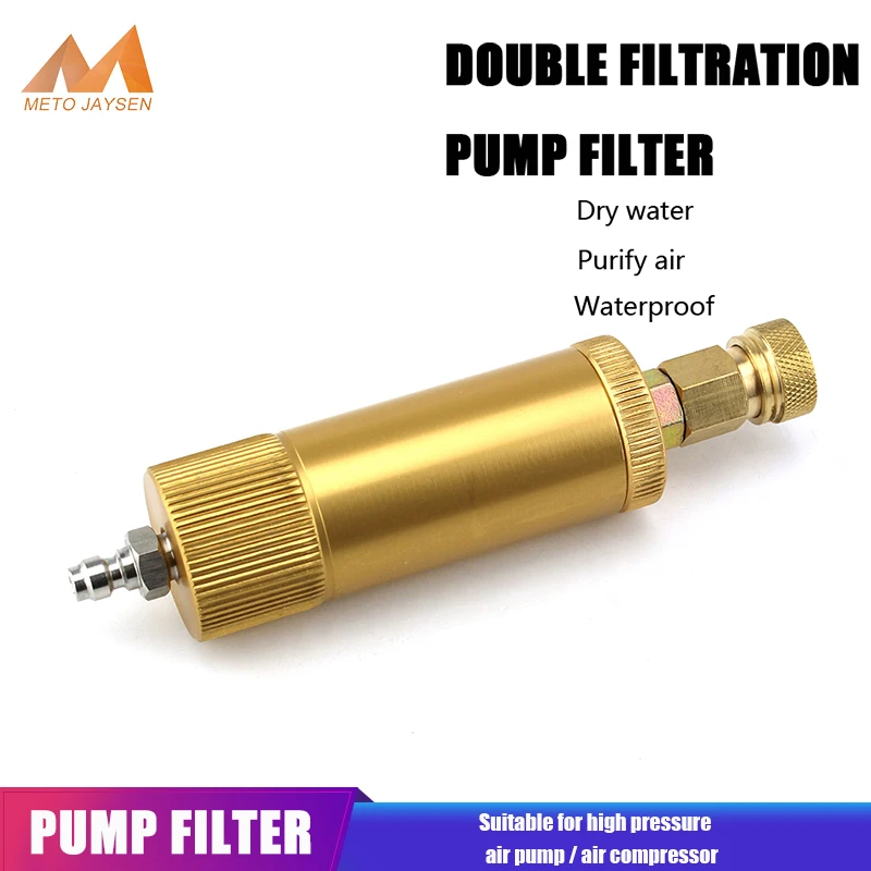 M10x1 Thread Hand Pump Filter Paintball PCP Water-Oil Separator with Filtering Cotton Quick Coupler Purify Air 300bar 4500psi