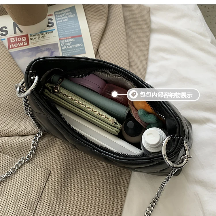 

PU Leather Women's Chain Shoulder Crossbody Bag Luxury Design Ladies Small Square Messenger Bag Fashion Female Purse Handbags