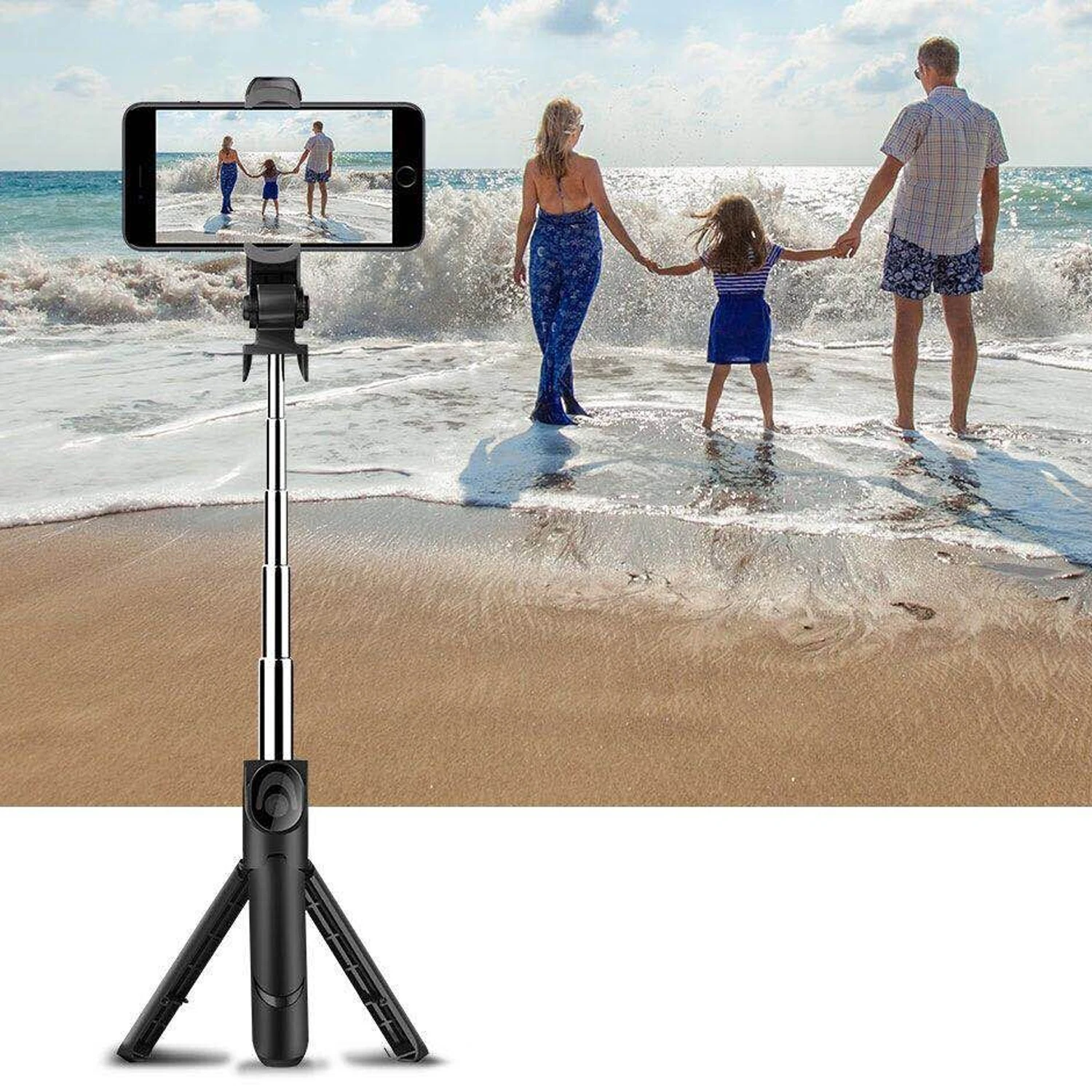 

3 In 1 Wireless Bluetooth Selfie Stick With Remote Control For Ios Android Phone Handheld Monopod Extendable Stand