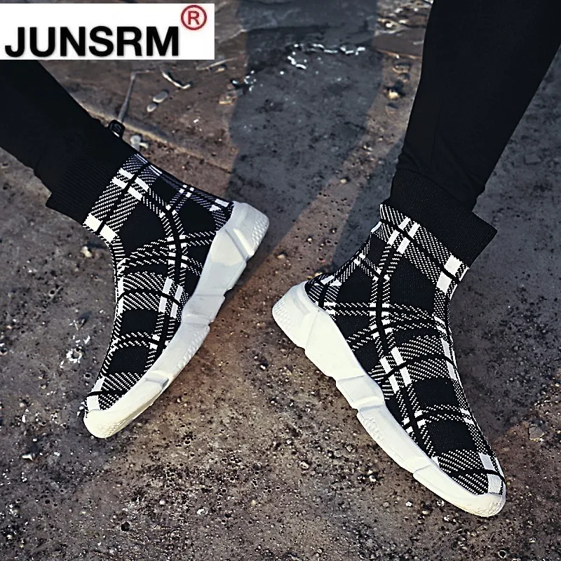 

New Arrivals High Top Casual Boots Mens's Shoes Luxury Brand Fashion Sneakers Slip-on Soft Footwear Male Adult