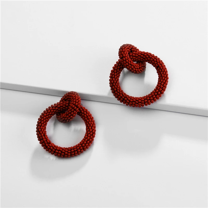 

LUNA CHIAO Fashion Jewelry Mini Beads Wrapping Boho Hoop Earring Women Statement Earrings
