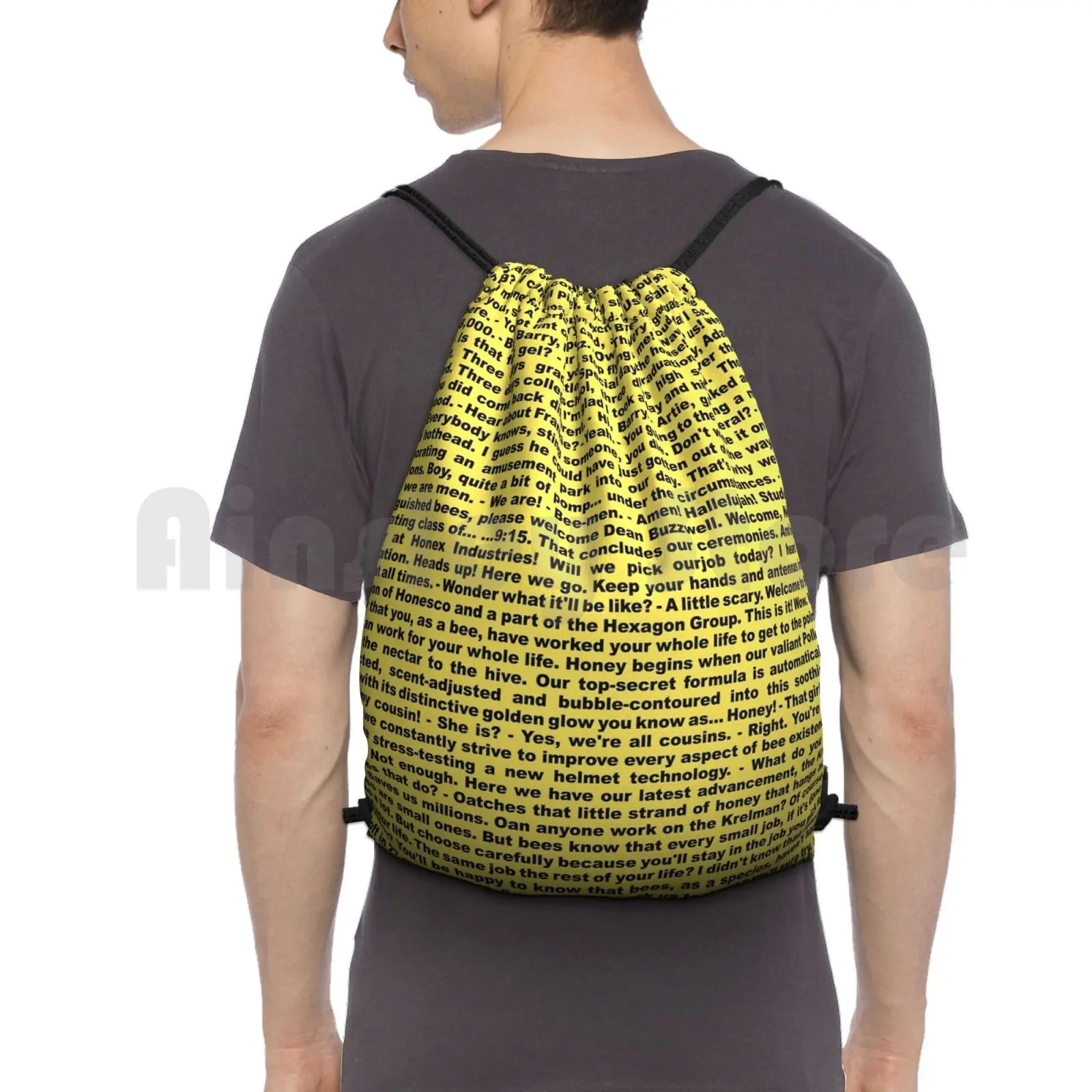 

Bee Movie Script Backpack Drawstring Bag Riding Climbing Gym Bag Bee Movie Movies Script Tumblr Meme Shrek Viral Joke Funny