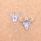 20 шт. Подвески Череп бык ox 21x20 мм фотоэлемент, винтажная фотоэлемент, DIY для браслета ожерелья