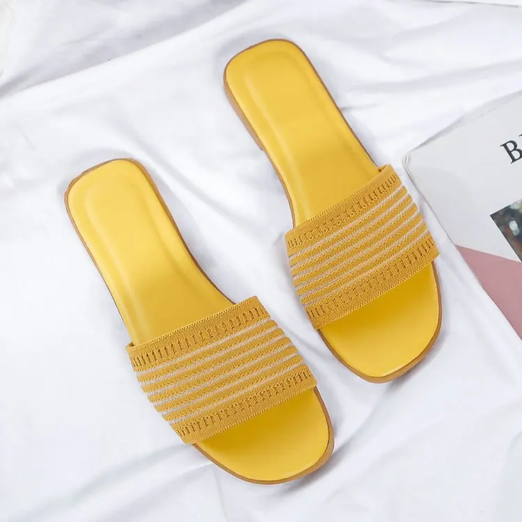 

Shoes Slippers Women Summer Lady Luxury Slides Pantofle Loafers Girl Designer Flat 2021 Rubber Basic Fashion Rome Cotton Fabric
