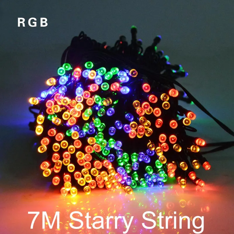 7M Starry String Сад Солнечный свет 5 м Глобус лампы Сказочный светодиодный струнный свет наружная Гирлянда для дерева праздник год Солнечный сад водонепроницаемый свет - Испускаемый цвет: 7M Starry String