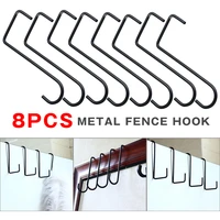 8 pcs durable metal fence hook iron hangers for hanging bird feeders plant flower pot crafts lamp garden fence supplies