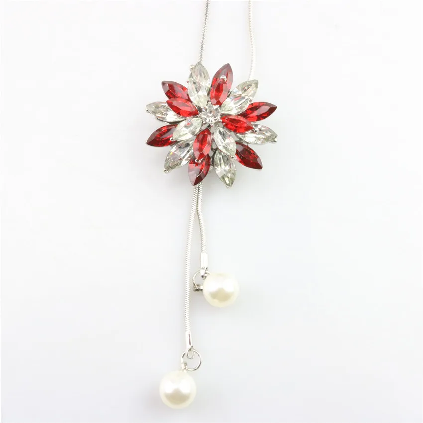 

Korean New Style zirconia Snowflake Long Sweater Chain Necklace For Women Dress Necklace 2020 New Design