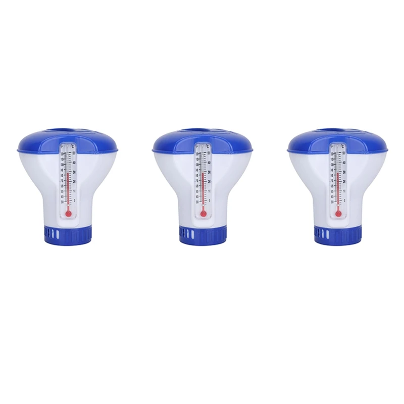 

Chemical Dispenser Swimming Pool Floating Applicator with Thermometer Disinfection Automatic Applicator Pump