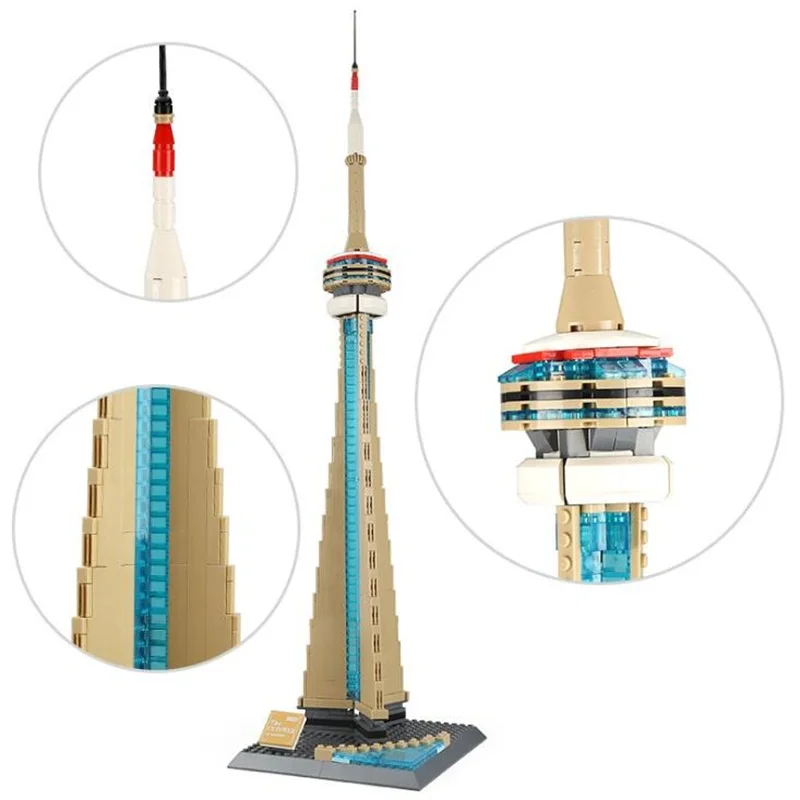 Архитектурный городской набор Канада архитектура Торонто ТВ башня модель блоки
