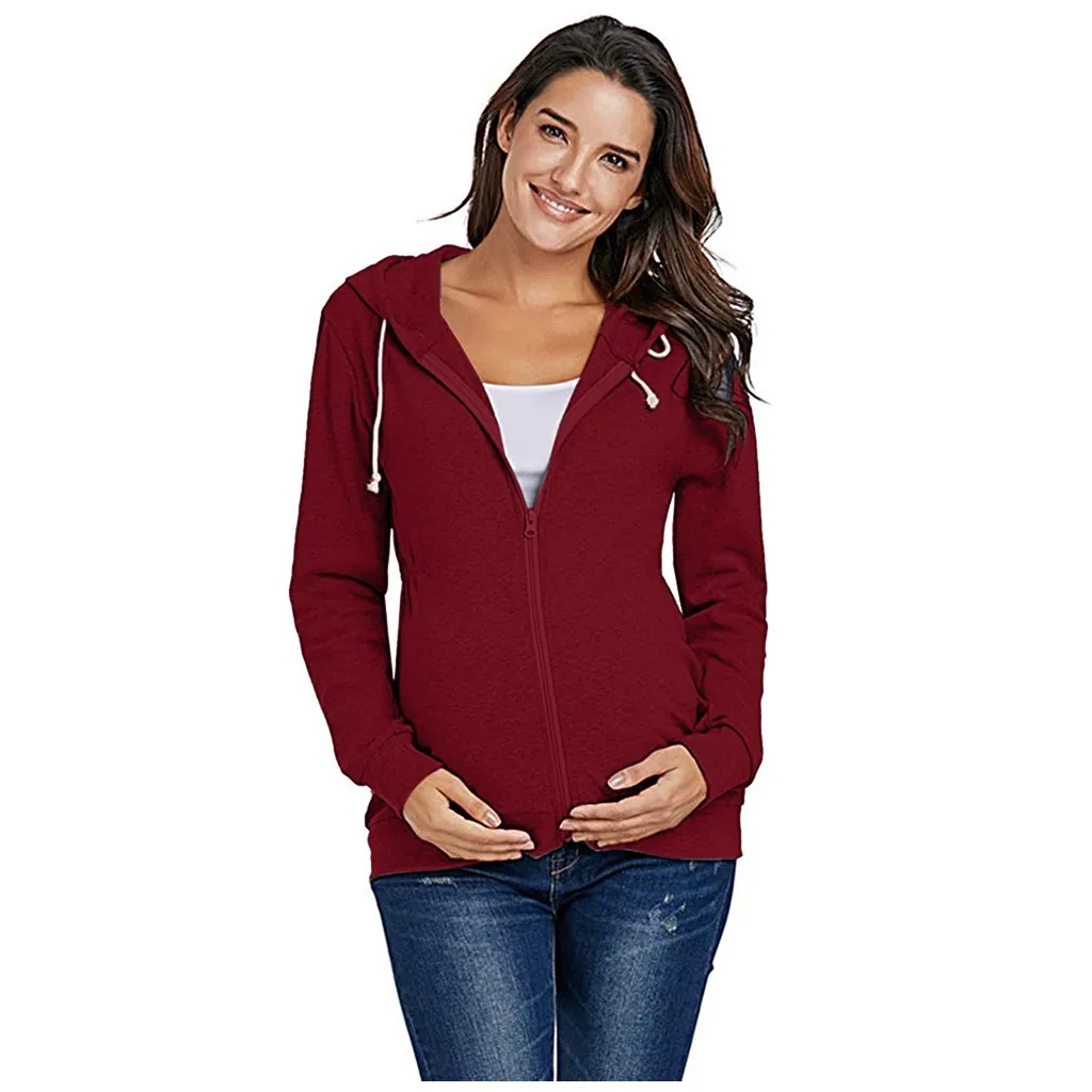 ropa mujer pregnant women Nursing Maternity Breastfeeding Zipper Hoodie Sweatshirts Tops maternity clothes grossesse A1 | Мать и ребенок