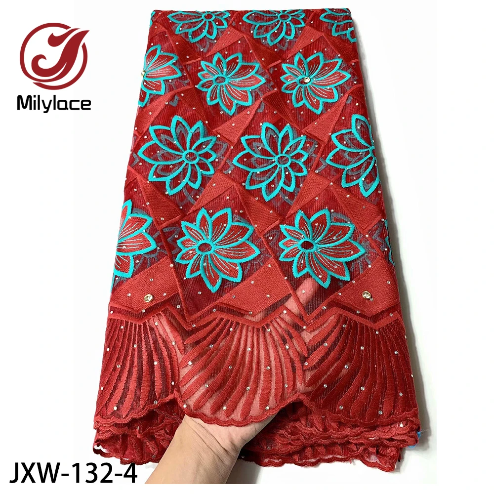 Milylace новейшая нигерийская Кружевная Ткань 5 ярдов Цветочная вышивка тюль