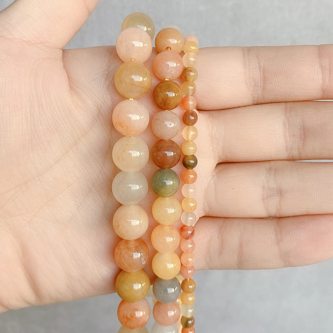 Бусины круглые прозрачные из натурального камня 4/6/8/10 мм