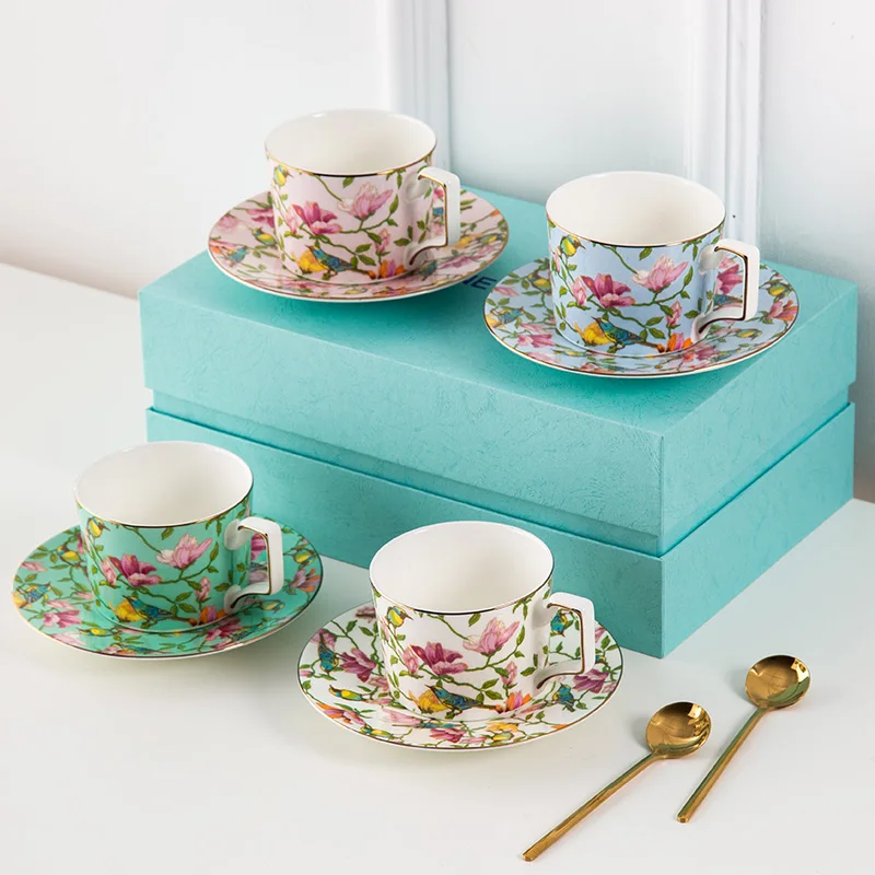 Весенний дизайн горячая распродажа костяной фарфор кофейная чашка и блюдце