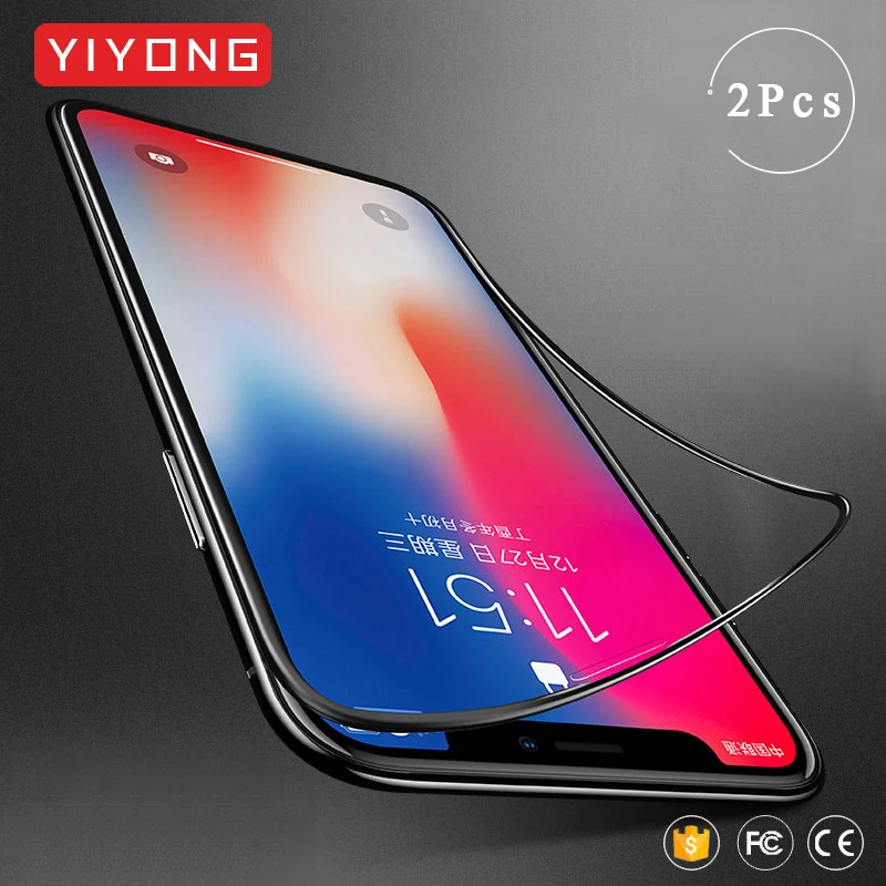 Закаленное стекло YIYONG 4D с мягкими краями для iPhone 11 Pro Max Защита экрана X XR XS iPhone11