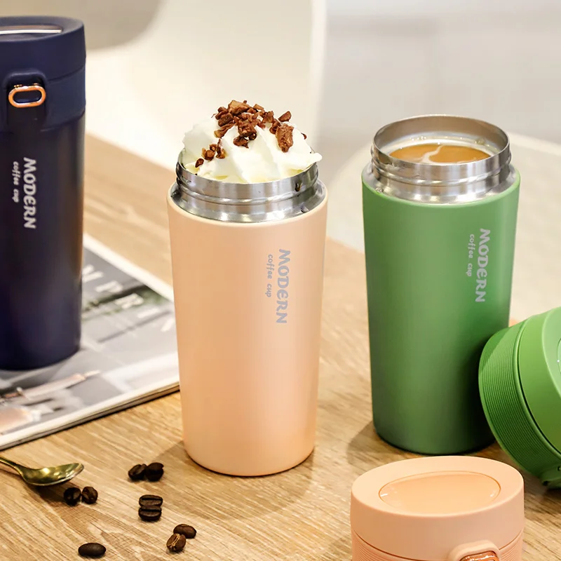 

400ml Cute Korean Style Thermos Bottle Creative 304 Stainless Steel Flask Vacuum Cup Coffee Tea Milk Travel Mug Thermo Cup