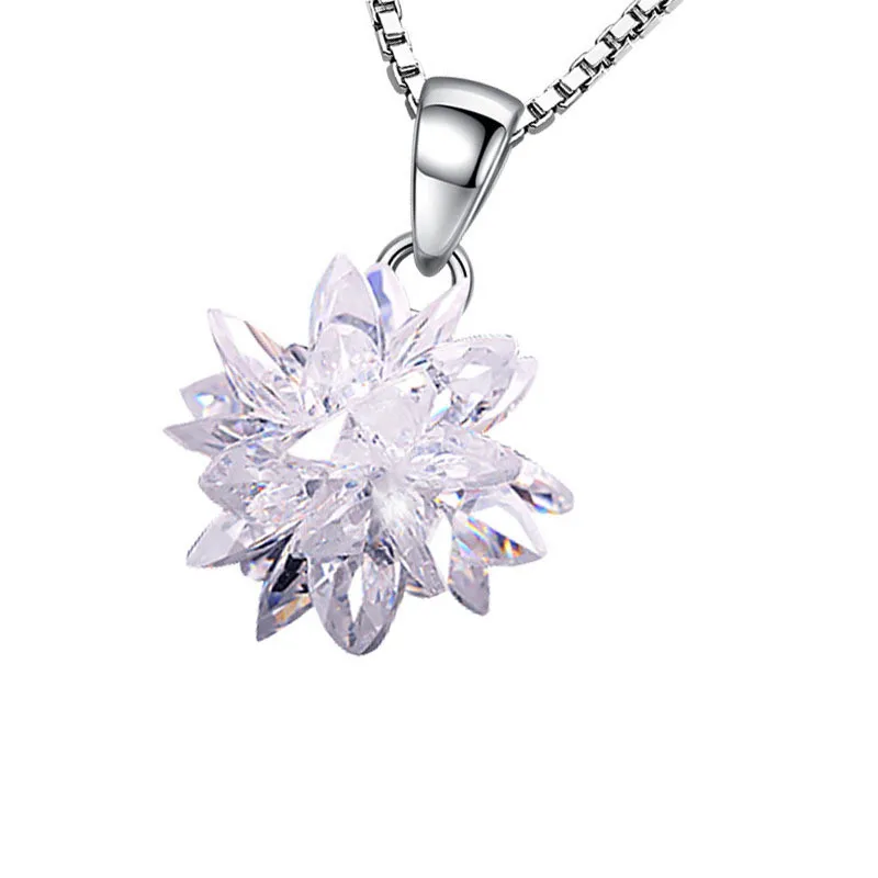 

Hot Sale Ice Flower Crystal Necklaces for Women Zircon All-match Clavicle Chains Pendant Jewelry Accessories