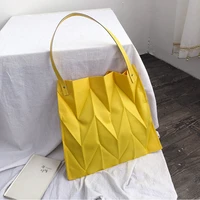 canvas tote bag shopper bags 2021 women designer handbags girls fashion casual geometric patterns pleated foldable shoulder bags