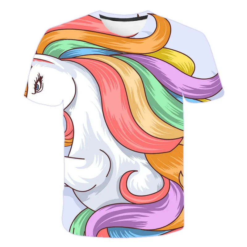 

girls clothes 4 to 14 yrs new super zings unicornio for girls Unicorn color lead painting t shirt print Girls tshirt Polyester 2
