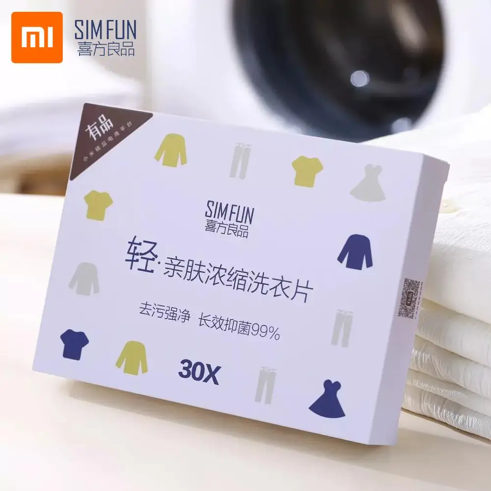 Xiaomi SIMFUN листы для стирки концентрированный стиральный порошок одежды