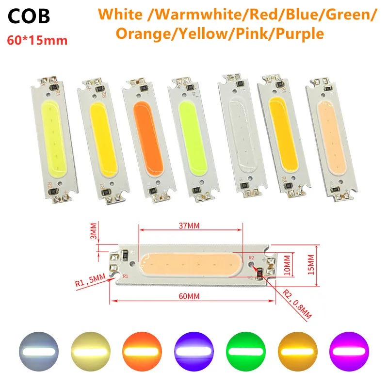 12V 2W LED COB самолет светильник источник света лампы из бисера Цвета: белый оранжевый