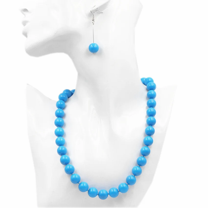 

Handmade Beads Jewelry Set Strand Necklace Earrings for Women Bride Weddings Party Sets Baking Paint Glass Gift Accessories A700