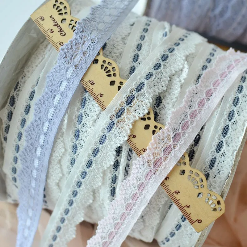 2m Elastic Lace Trims Clothes Accessories Decoration Light pink Milk white Sapphire Handmade DIY Clothing Ribbon | Дом и сад