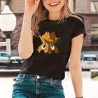 Футболка женская летняя повседневная с круглым вырезом и принтом Чип и Дейл