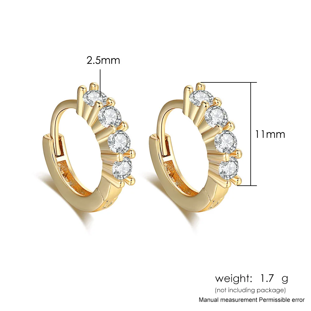 Korean Style Lover Heart Ear Clip Earring For Women Hollow-end White-Gold Crystal Little Round Earing Fashion Jewelry KAE088 | Украшения и