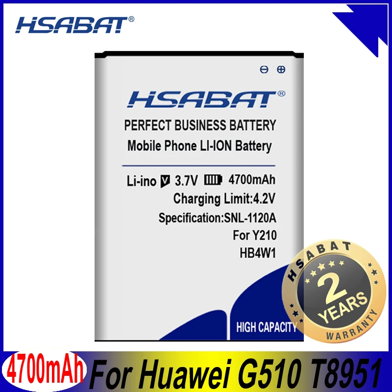 HSABAT 4450mAh HB4W1 батарея мобильного телефона для Huawei G510 T8951 U8951d Y210c C8951 C8813 C8813D Y210 Y210C G520