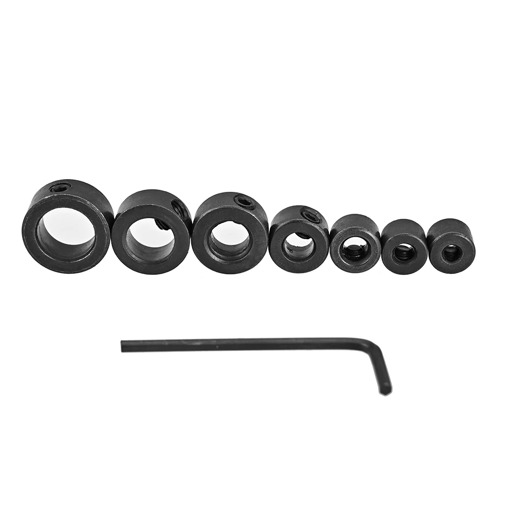 

7pcs 3-12mm Woodworking Drill Locator Drill Bit Depth Stop Collars Ring Positioner Drill Locator Wood Drill Bit