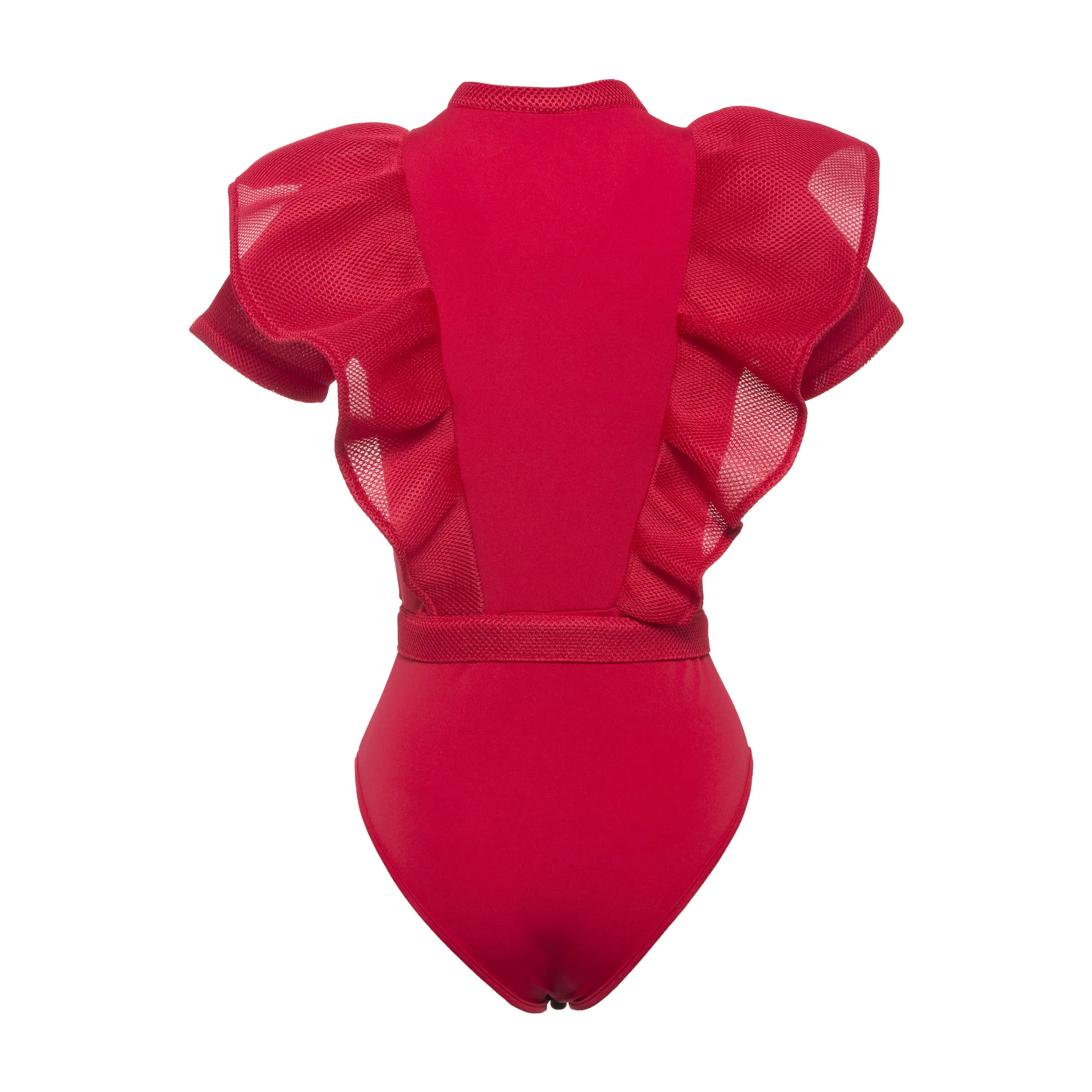 

Women Ruffle Mesh Sexy Bodysuit Gothic Black Jumpsuits Short Female One Piece Lady Romper See Through White Red Goth Jumpsuit