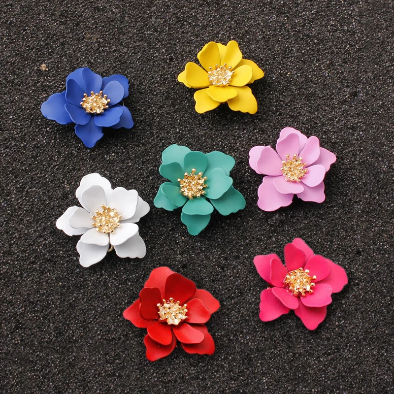 Женские Висячие серьги из сплава с цветком модные элегантные красочные