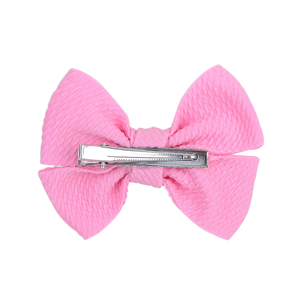 Однотонные бантики для волос 4 дюйма с клипсой милых маленьких девочек заколки