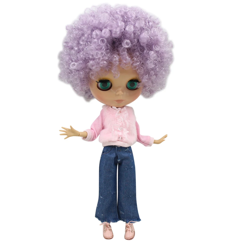 

ICY DBS Blyth Doll Serires No.BL1049 Curly Purple hair JOINT body burning skin with big breast 1/6 bjd