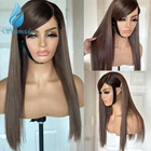 Парики из человеческих волос SMD коричневого цвета 13x4 на сетке спереди, бразильские волосы Remy, длинные прямые безклеевые парики на сетке 4*4, Детские волосы для женщин