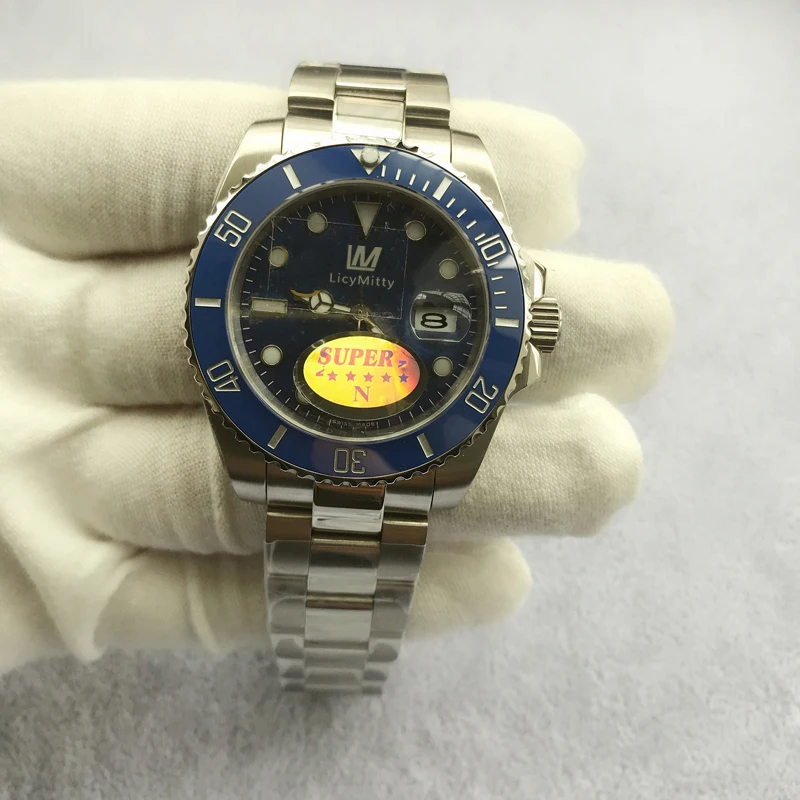 

Noob V3 Mens Watch Blue Dial 50M Waterproof Sapphire Ceramic Bezel Stainless Glide Lock Automatic Mechanical Men Watches