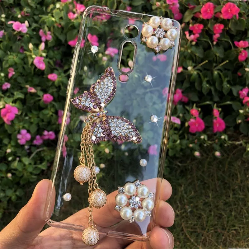 

For Honor 8C CaseHandmade Diamond Cover High Quality Acrylic shockproof Back Cover For Honor 8C Phone Cases Coque 6.26 inch
