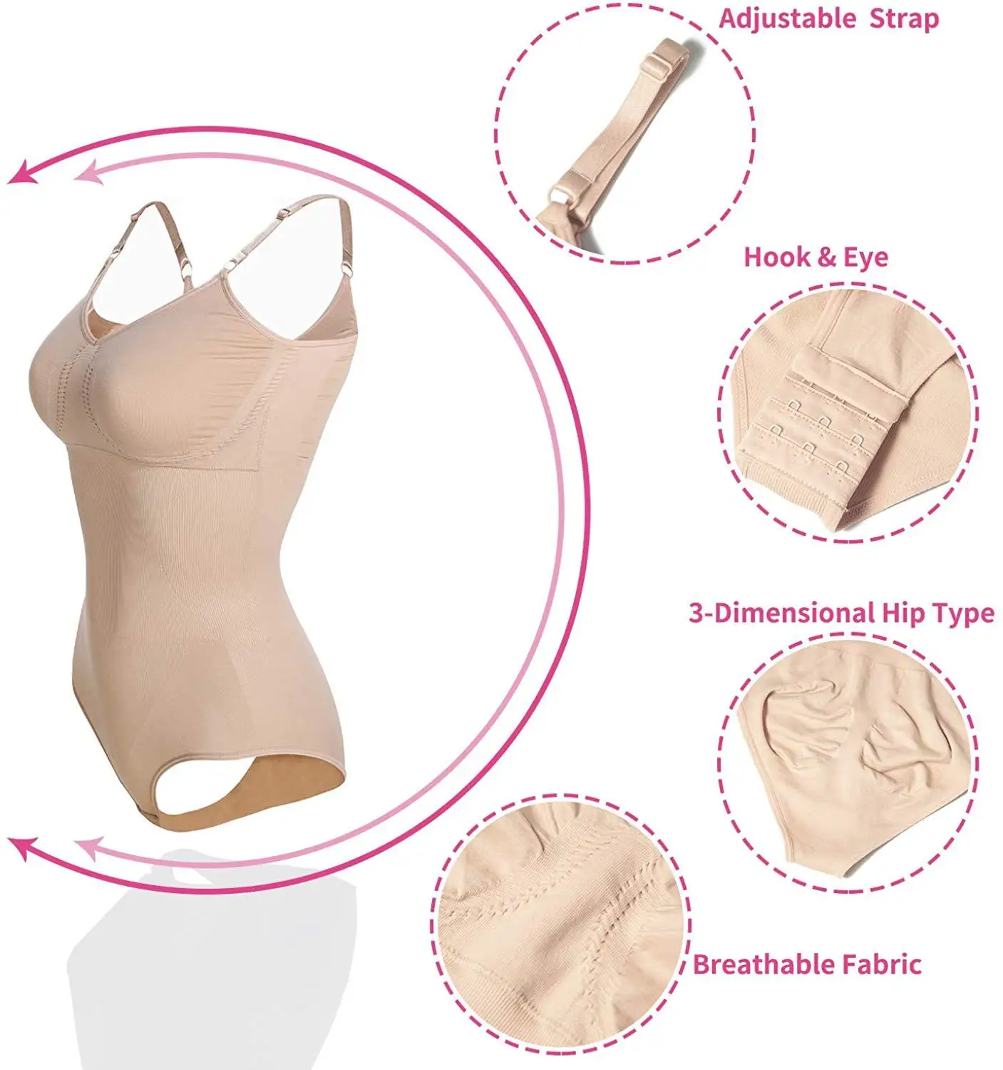 

Women Bodysuit Shapewear Full Body Shaper Waist Trainer Abdomen Shapers Tummy Control Slimming Sheath Seamless Briefer Corset