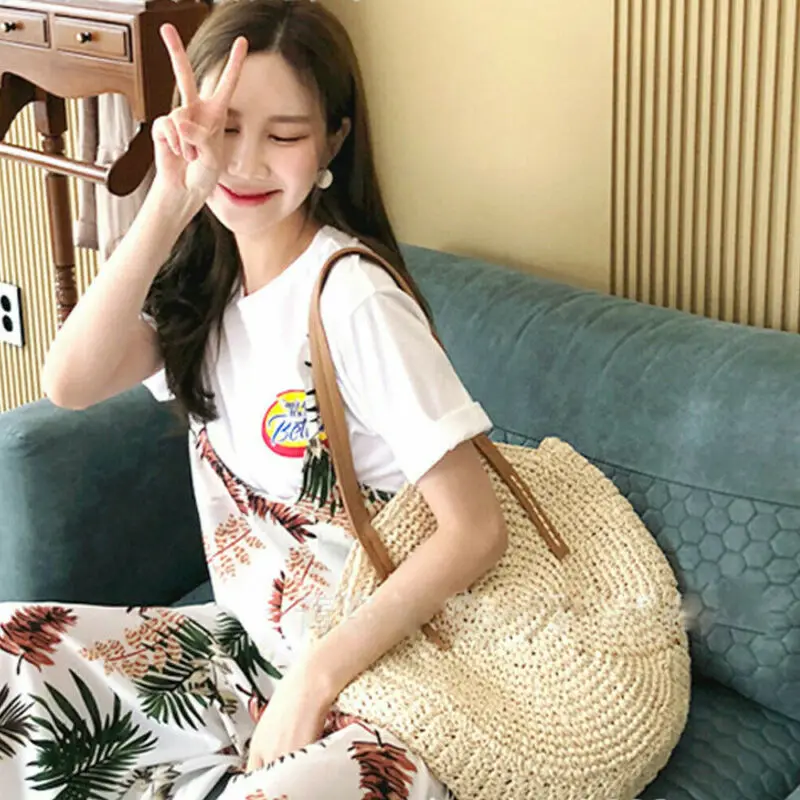 Соломенная Сумочка на плечо для женщин круглая Центральная сумка ручной работы