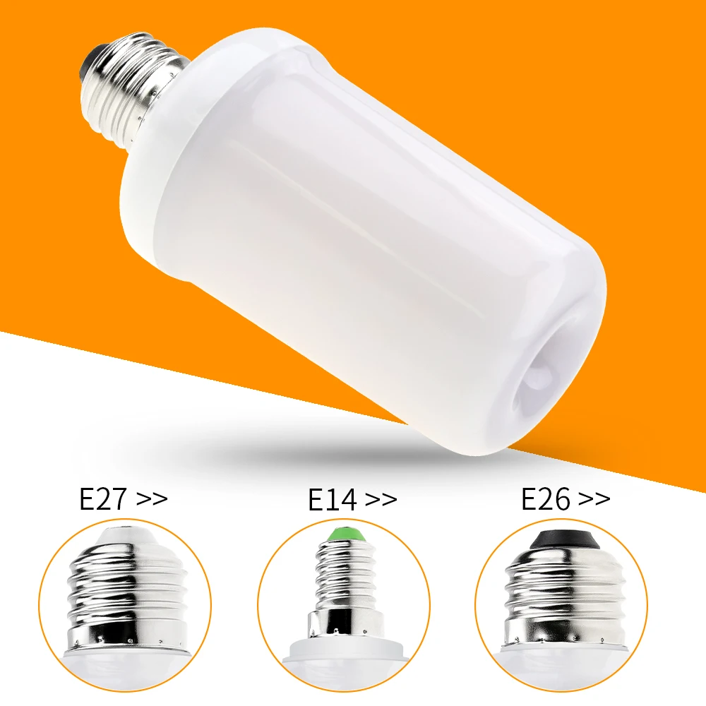Эффект пламени светодиодный лампы 220V E27 огонь сжигание светильник E14 110V E26
